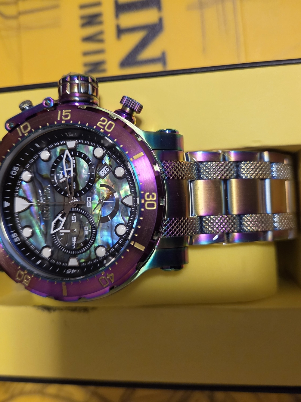 Invicta Multicolor Iridescent Stainless Steel Chronograph Coalition Watch